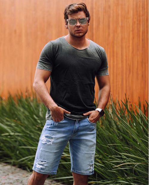 Bermuda Jeans Masculina Rasgada - Linha Itália 21497 Clara Rasgada