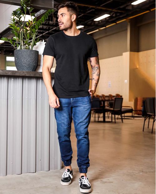 Calça Jeans Masculina Jogging Média - Linha Itália   21054 Unica