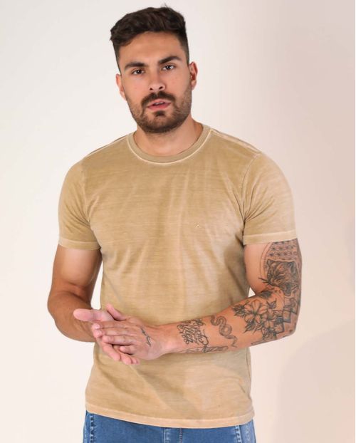 Camiseta Masculina T-Shirt Bege   80046b Bege