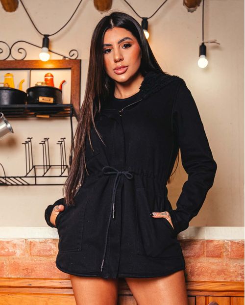 Parca Feminina Forrada 21617 Preto