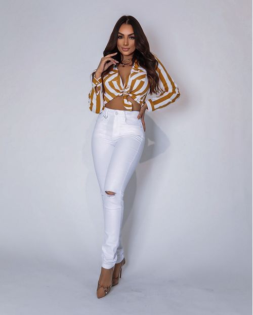 Calça Skinny Branca 21045 Unica