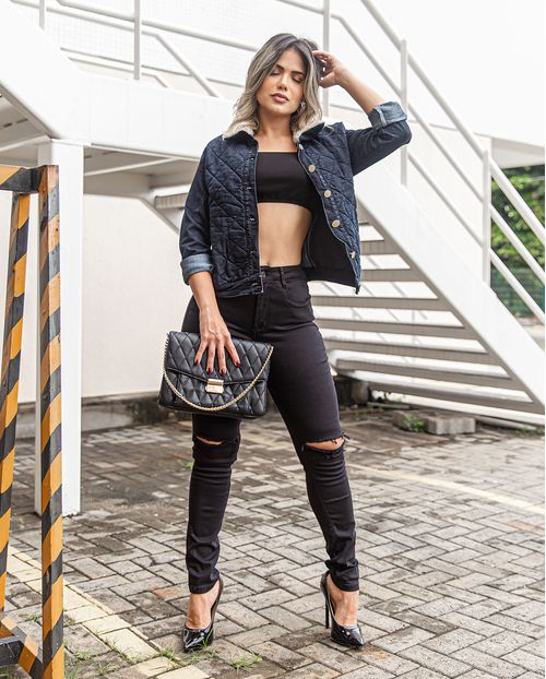 Calça Skinny C/elastano Preto 20937 Unica