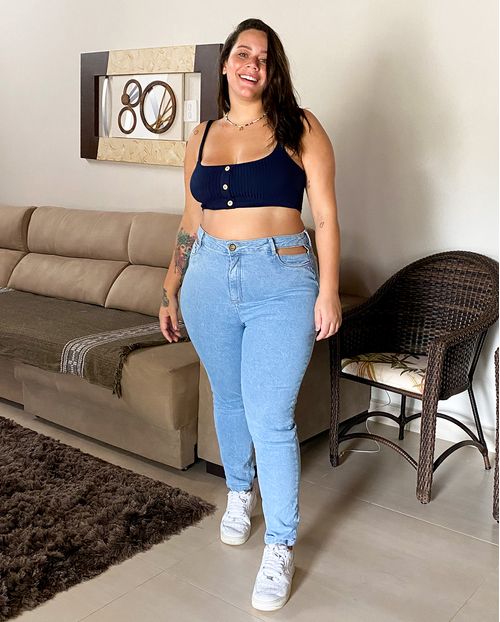 Calça Mom Plus C/elastano 201pv Unica