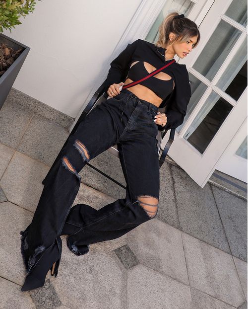 Calça Fem Wide Leg Preto Inv/21 20714 Unica