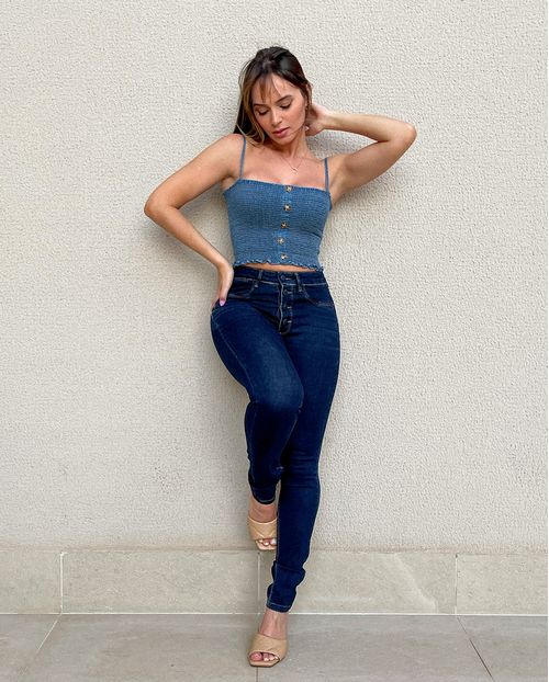 Calça Skinny C/elastano Escura 21121 Unica