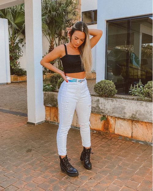 Calça Fem Jeans Branco 17354 Unica