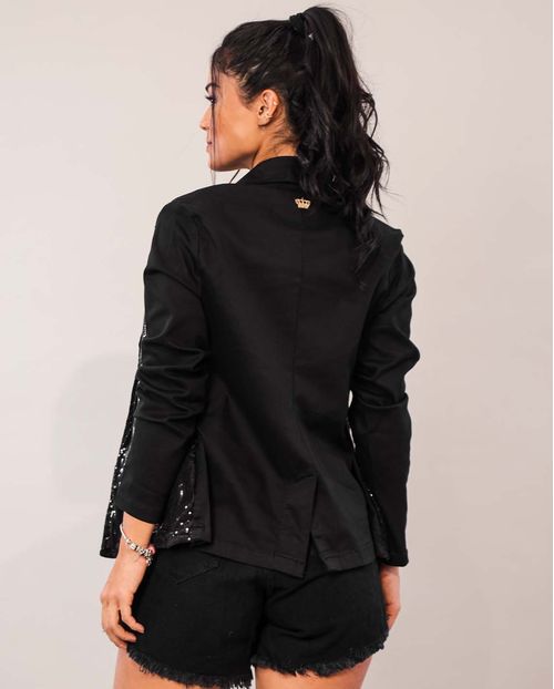 Blazer Feminino Preto com Paetê 16225 Unica