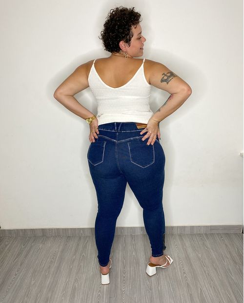 Calça Skinny Plus C/zíper Na Barra 20961 Unica