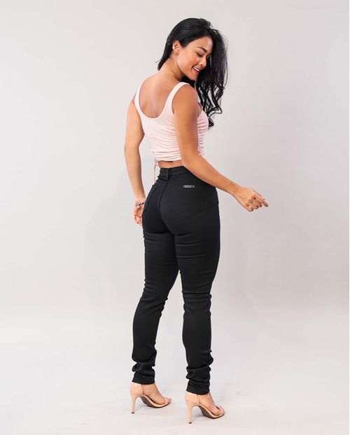 Calça Feminina Skinny  Preta com Cordão  21758 Preto