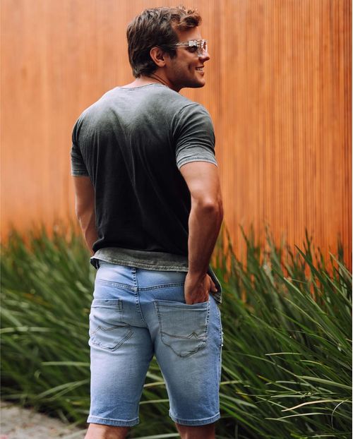 Bermuda Jeans Masculina Rasgada - Linha Itália 21497 Clara Rasgada