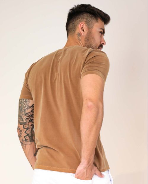 Camiseta Masculina T-Shirt Marrom  80046m Marrom