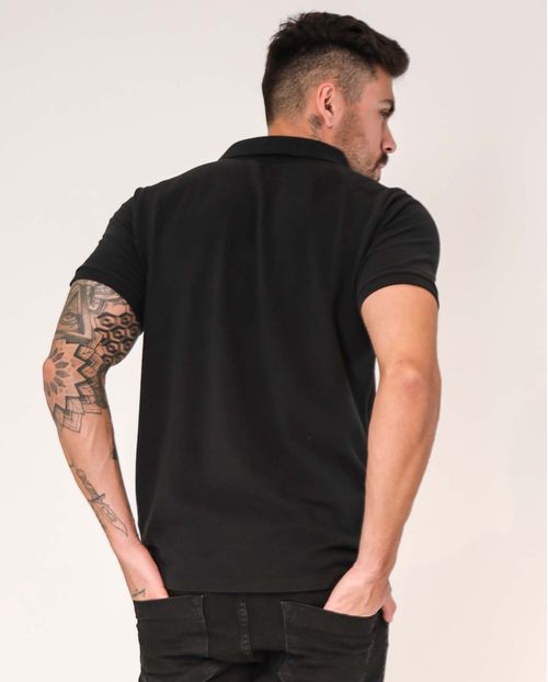 Camisa Masculina Polo Preta Consciência   80047p Preto