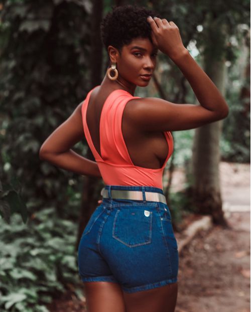 Shorts Jeans Feminino Mom com Cinto 20394 Unica