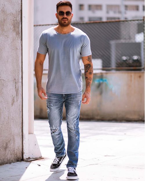 Calça Jeans Masculina Skinny com Rasgo Média - Linha Man Style   21309 Unica