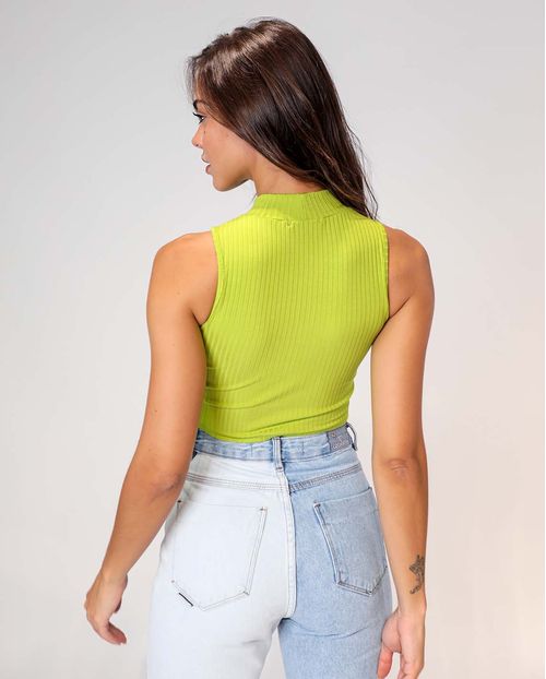 Regata Feminina Canelada Gola Alta Verde   90078v Unica