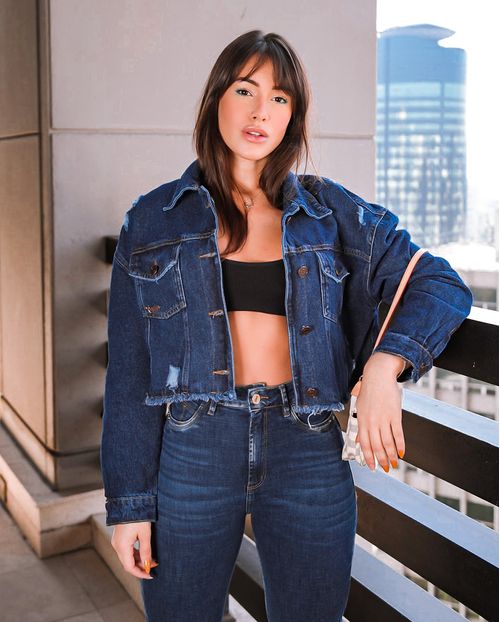 Jaqueta Cropped Escura 2743e Unica