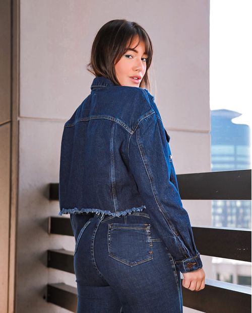 Jaqueta Cropped Escura 2743e Unica