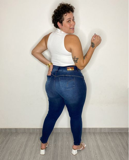 Calça Skinny Plus C/barra Irregular 21195 Unica