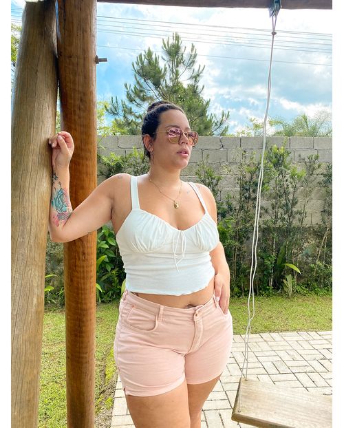 Shorts Fem Plus Collor Rosa Verão/21 20121 Unica