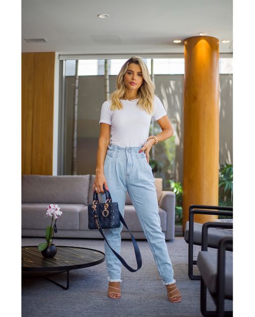 Calça Fem Mom Fit Algodão 19981 Unica