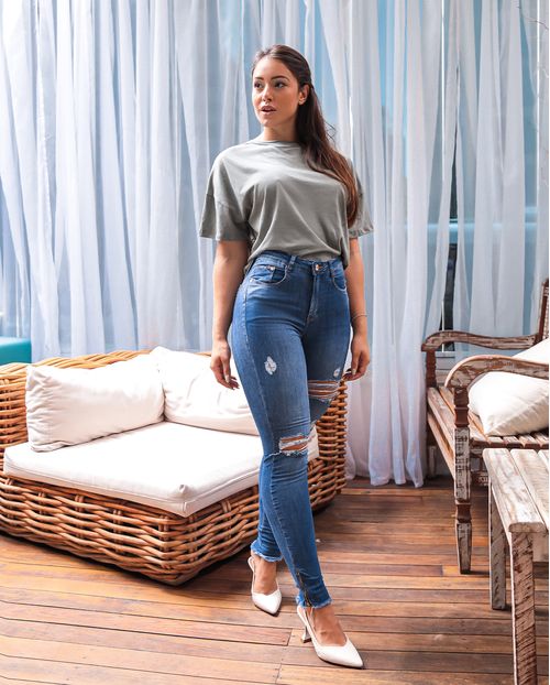 Calça Jeans Feminina  Skinny C/elastano e Ziper Na Lateral 20397 Unica