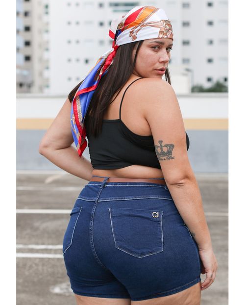 Shorts Plus C/barra Virada e Cinto Caramelo 20311 Unica