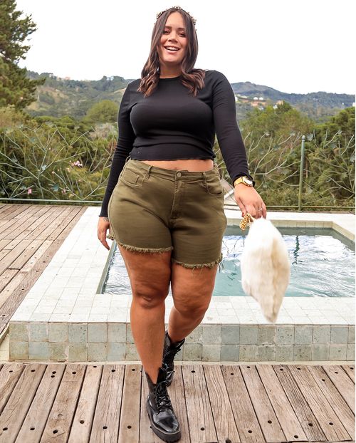 Shorts Fem Plus Collor Verde Verão/21 20486 Unica