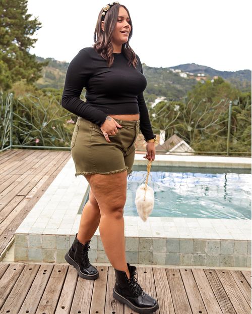 Shorts Fem Plus Collor Verde Verão/21 20486 Unica