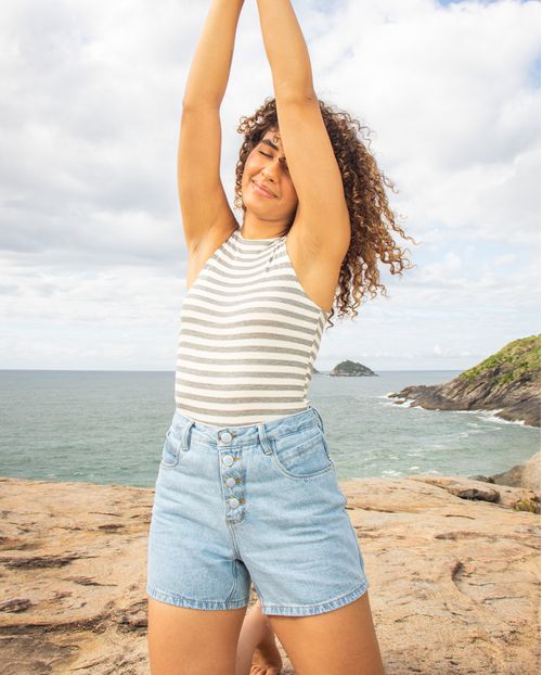 Shorts Jeans Feminino Mom Claro 20340 Unica