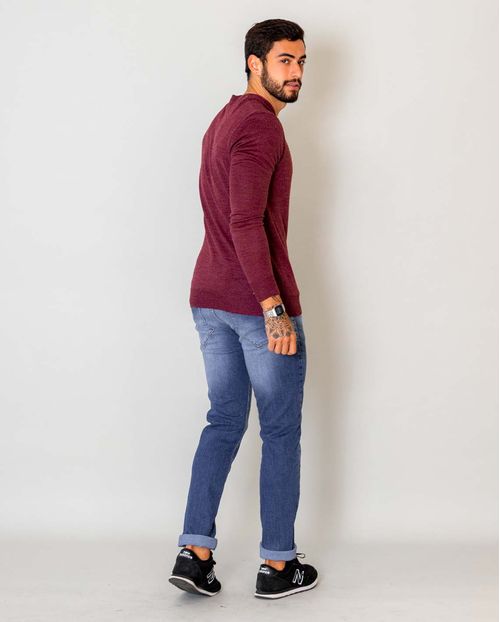Calça Jeans Masculina Slim Used Básica - Linha Man Style  21827 Média