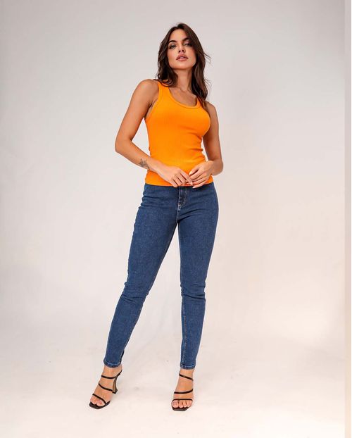Regata Feminina Canelada Laranja   90074l Unica