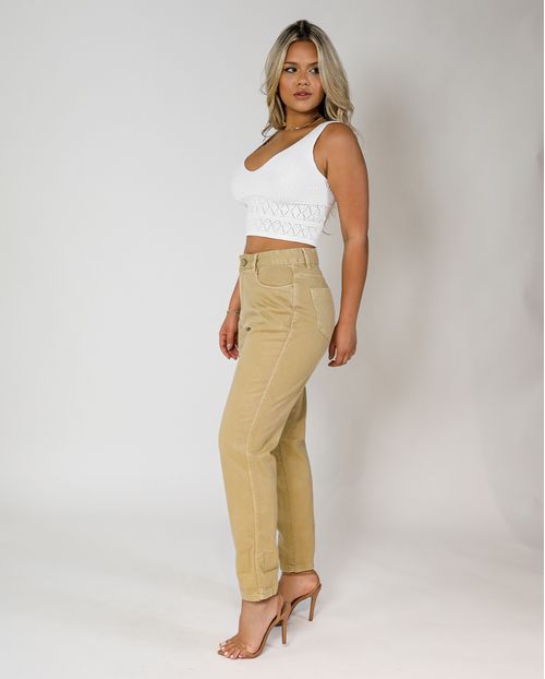 Calça Mom C/zíper Na Lateral 20970 Unica