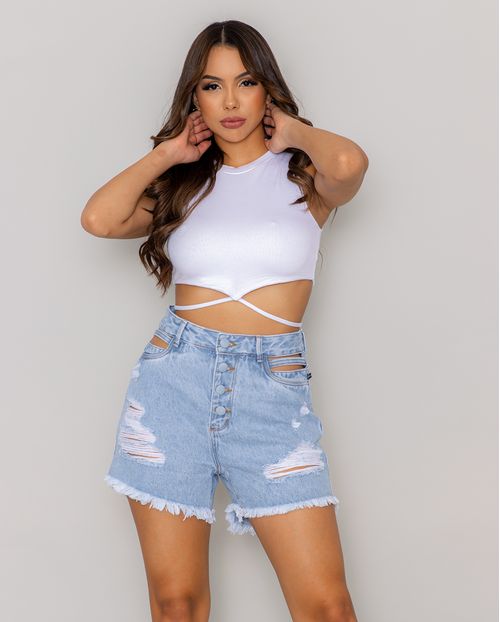 Shorts Mom Skin C/espelho Vazado 20498 Unica