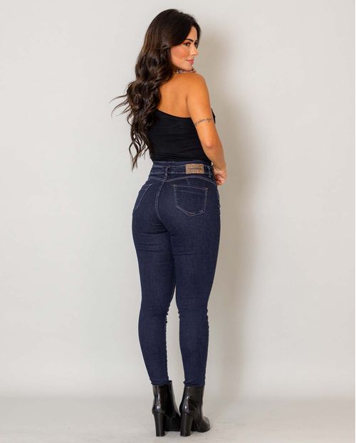 CALÇA JEANS FEMININA SKINNY INTERMEDIÁRIA COM CÓS CLOCHARD   21845 AMACIADO