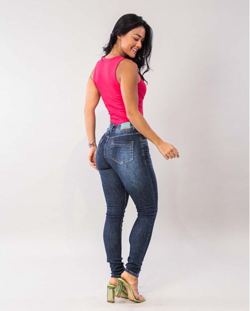 Calça Jeans Feminina Skinny Hot Pants Extreme Power 21744 Escura