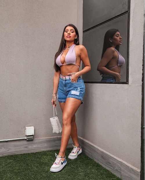 Shorts Jeans Feminino Mom Claro com Cinto Colorido   21238 Unica
