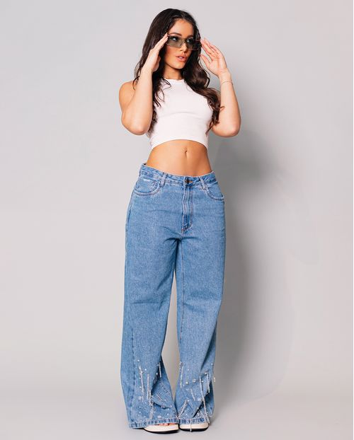 Calça Jeans Feminina Skate Baggy  21962 Média