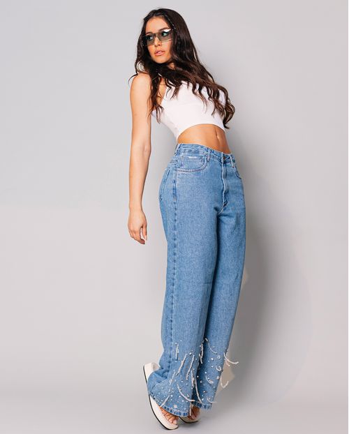 Calça Jeans Feminina Skate Baggy  21962 Média