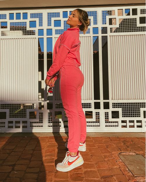 Conjunto Feminino Moletinho Blusa Manga Longa (ziper) + Calça 90063 Rosa