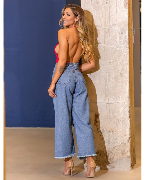 Calça Jeans Feminina Cropped Flare   20148 Unica