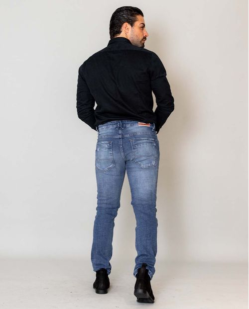 Calça Jeans Masculina com Puídos e Detalhe No Bolso Relógio - Linha Man Style 21629 Média