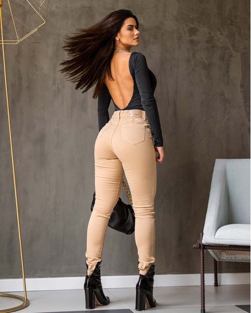 Calça Feminina Skinny Extreme Power Pala Continua 02706 Caqui