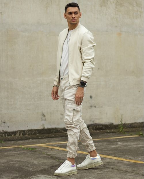 Calça Jogging Cargo  Itália 2484c Creme