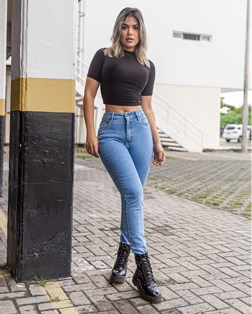 Calça Fem Mom C/elastano 0201m Média