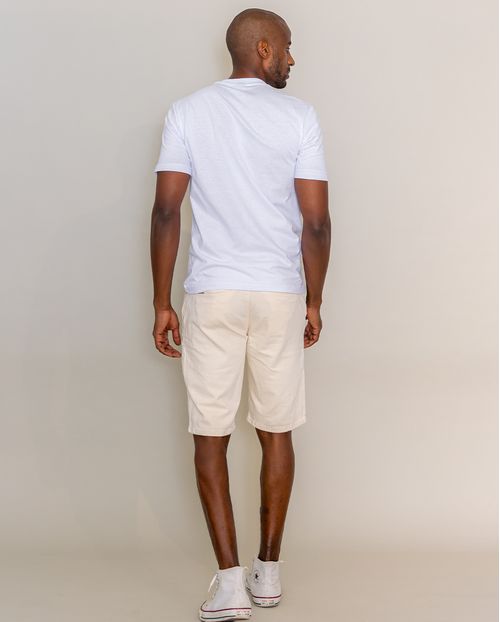 Bermuda Masculina Chino com Cordão Na Cintura - Linha Eco 21685 Off White