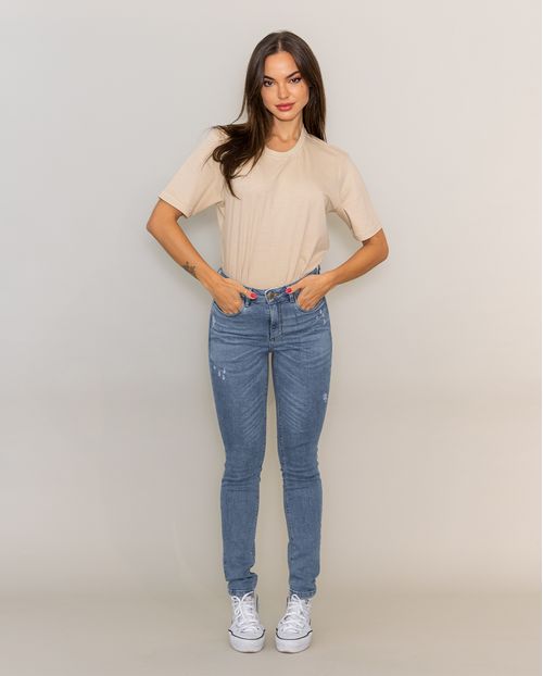 Calça Jeans Feminina Skinny Intermediária - Linha Eco 21679 Média