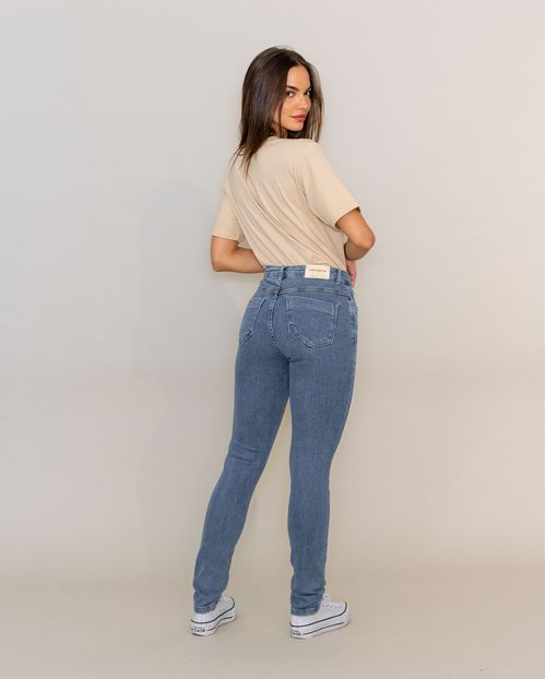 Calça Jeans Feminina Skinny Intermediária - Linha Eco 21679 Média