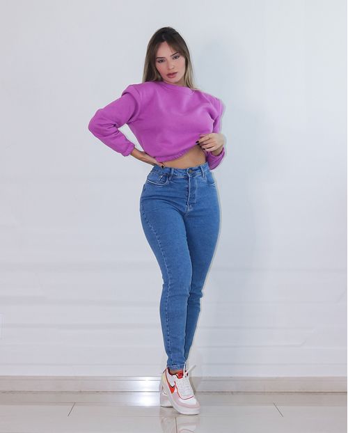 CALÇA FEM MOM COM ELASTANO 00204 MÉDIA
