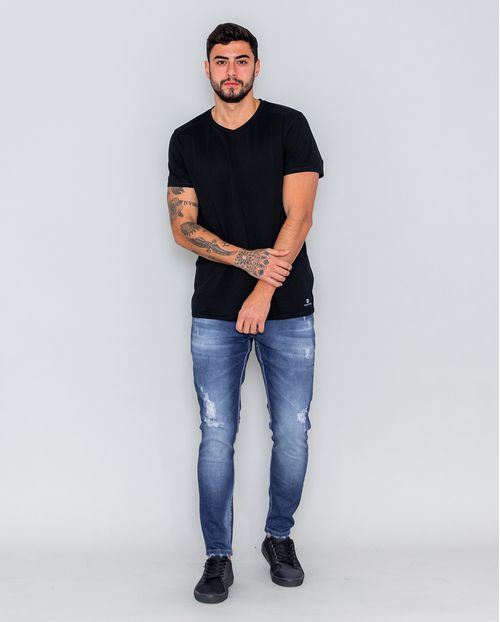 Calça Jeans Masculina Slim Coleção Itália  21669 Escura