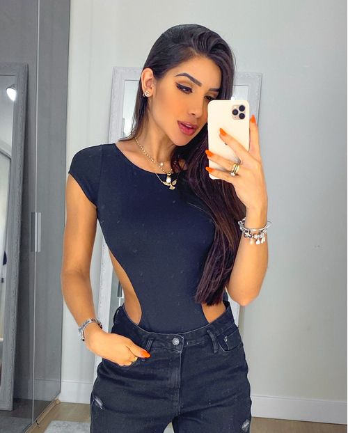 Body Feminino com  Abertura Na Barriga Consciência  Preto 90024 Preto